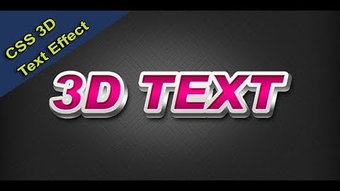 3D Text Effect with html and css