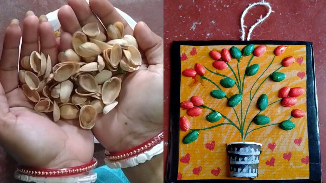 Easy and Beautiful wall hangingpista shell Wall hangingHome