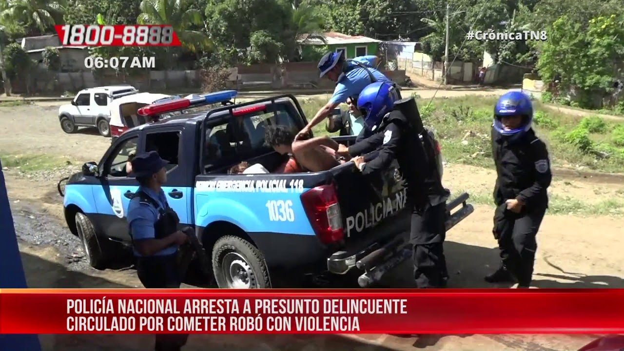 Nicaragua Policía arresta a sujeto circulado por cometer robo con violencia
