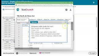 MAT 152 2.EOC.7 Use StatCrunch to construct and interpret displays of qualitative data