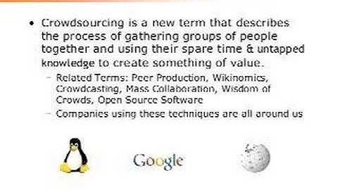 Crowdsourcing Part One