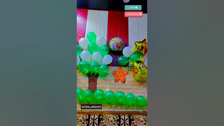 Jungle theme birthday party decoration🤩 #shorts #birthdaydecoration #kidsparty
