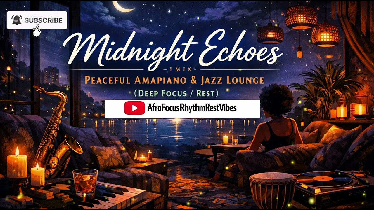 Midnight Echoes | Peaceful Amapiano & Jazz Lounge (Deep Focus/Rest)