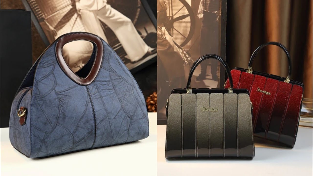 Gradient Color Patent Leather Handbag Patchwork Women Bags @jendesmart 