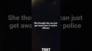 lady trapped police officers arm in the window