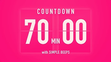 70 Minute Countdown Timer 💓 Flip Clock with Vibration Beeps