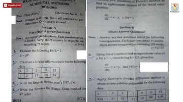 BCA 5TH SEM NUMERICAL METHODS NOV 2019 | CCSU