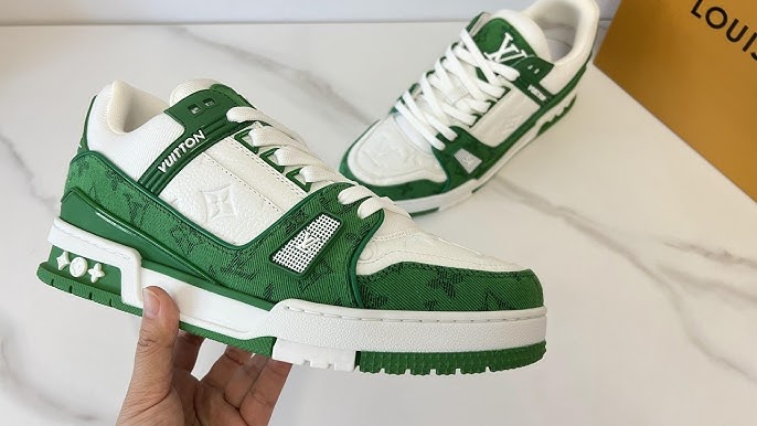 lv trainer sneaker green