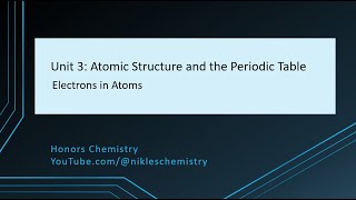 Honors Chemistry Unit 3 - Electrons in Atoms