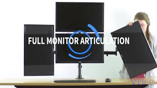 VIvo Fully Articulating VESA Stand Wall Mount for 13 – 42 Plasma LCD & LED Screen STAND-V004Y Quad Monitor Desk Mount by VIVO