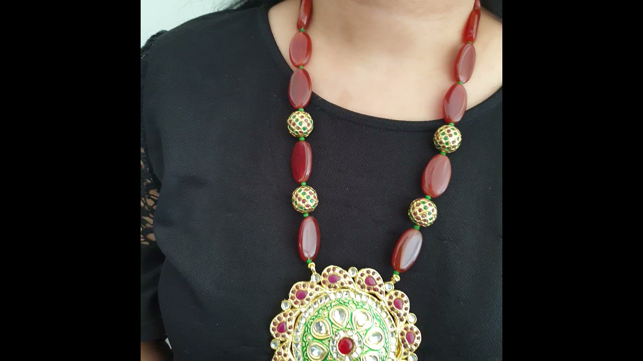 Traditional Jadau Designer Pendant Set | Jaipri | Jadau Jewelry | Designer Jewelry | Ethnic Jewelry