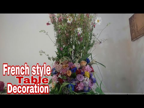 Table flower decoration  wedding flowers party flower  centerpiece 테이블 센터피스 웨딩플라워 파티플라워(왁스 델피늄 스카비오사