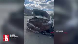 Машина перевернулась в Челябинске