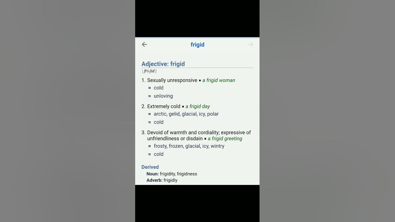 Frigid Word Meaning Improve Your Vocabulary YouTube frigid-esl-vocabulary-definition-youtube