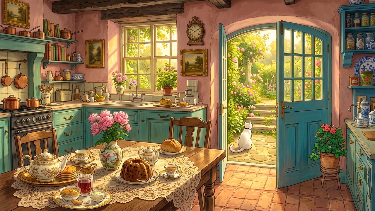 Vintage Classic Music 1940s Playing in Another Room on a Gentle