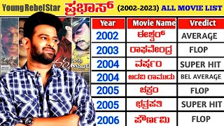 Prabhas Hits and Flops (2002-2023) all Films List | Prabhas All telugu movies budget and collections screenshot 2