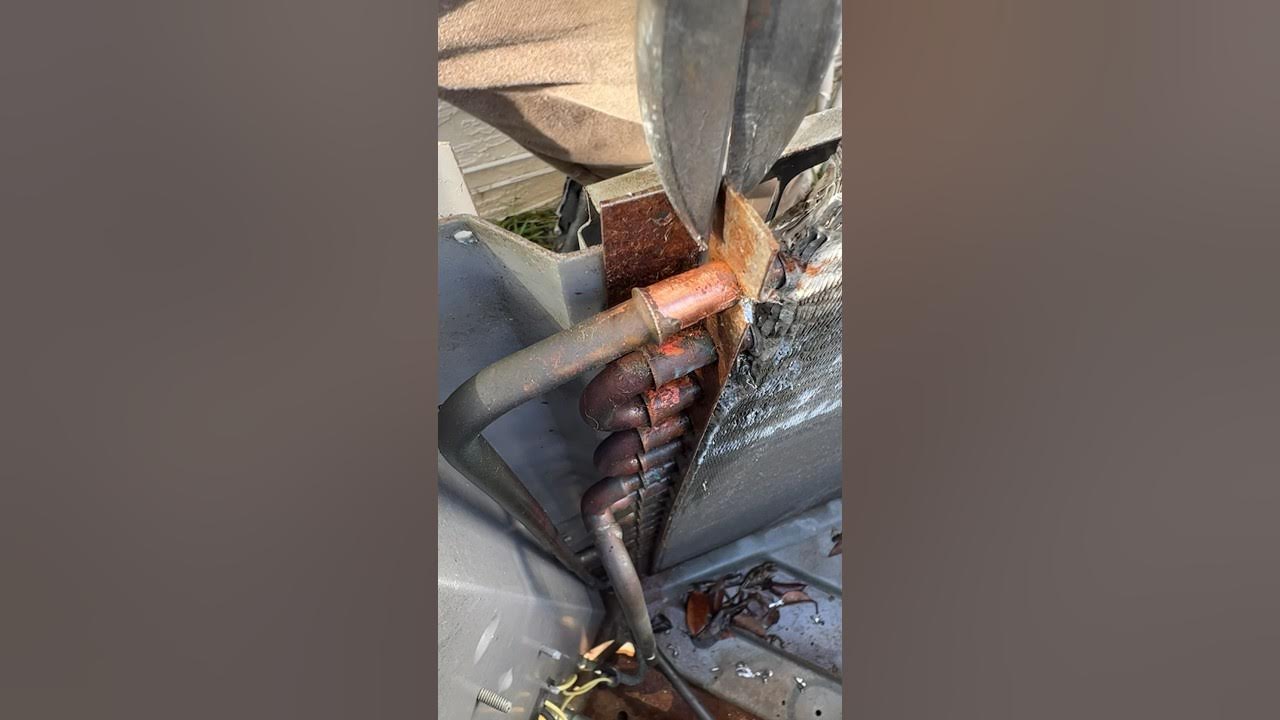 Condenser COIL LEAK Repair hvac airconditioning hvacrepair YouTube