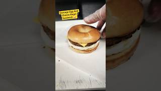 Dunkin Sausage Egg And Cheese Bagel Sandwich  @Dunkin-Donuts @dunkinph @alidunkinart