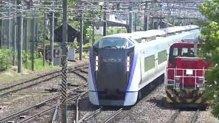 [MH&ホイッスル吹鳴!]E353系特急あずさ松本行き 南松本駅付近通過