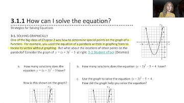 CPM Math 3 Section 3.1.1 #1-2