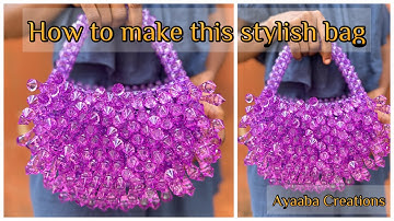 How to make a semicircle beaded bag/Diy beaded bag/Ayaaba Creations/beaded bag tutorial/beaded purse