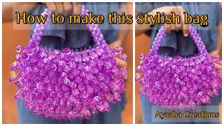 How to make a semicircle beaded bag/Diy beaded bag/Ayaaba Creations/beaded bag tutorial/beaded purse
