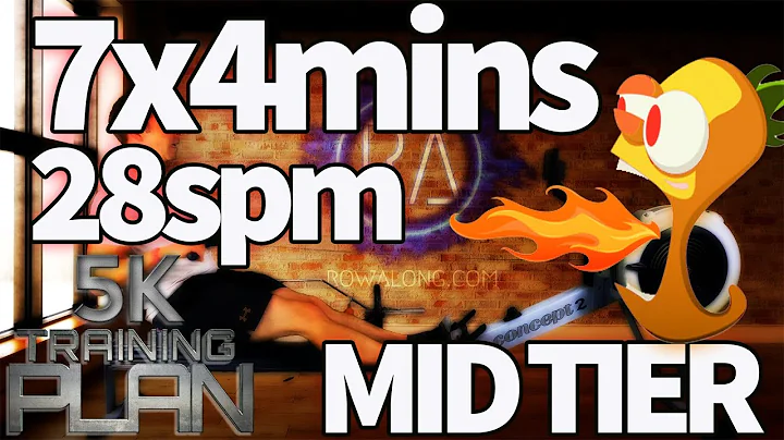 43 Minute Indoor Rowing Workout - Hard Intervals | 5K Plan Week 2 Row 1 | RowAlong