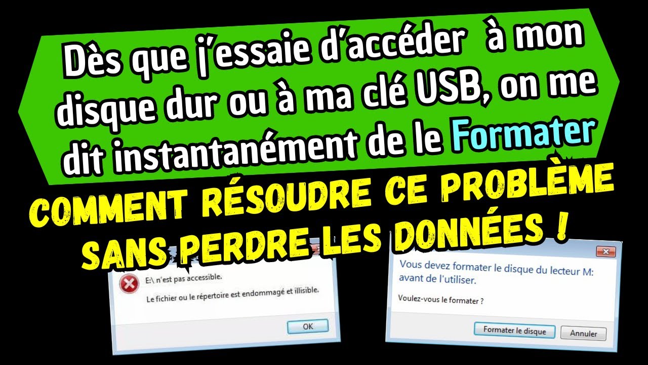 Vous devez formater ce lecteur avant de l