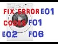 WHIRLPOOL DUET / MAYTAG WASHER MACHINE repair error codes F01,F06,E01,E02