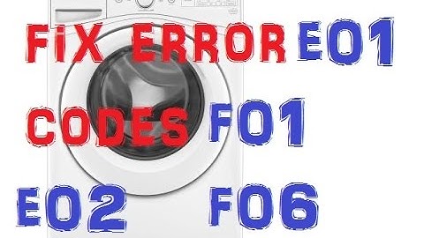 WHIRLPOOL DUET / MAYTAG WASHER MACHINE repair error codes F01,F06,E01,E02