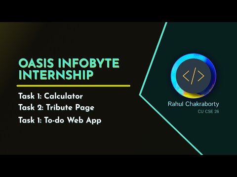 OIBSIP Internship | Projects | Web Development Internship Tasks