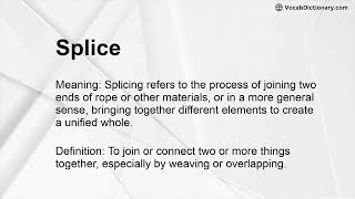 Splice Meaning