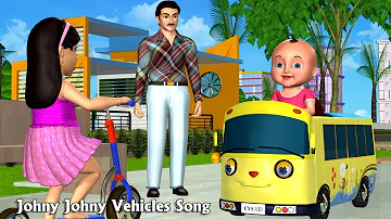 Johny Johny Yes Papa Nursery Rhyme | Part 6 - 3D Vehicles Rhymes & Songs for Children