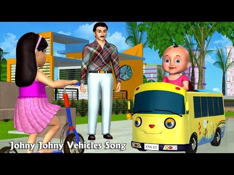 Johny Johny Yes Papa Nursery Rhyme | Part 6 - 3D Vehicles Rhymes x Songs For Children