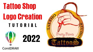 TATTOO Shop Logo Creation | CorelDraw | 2022 screenshot 1