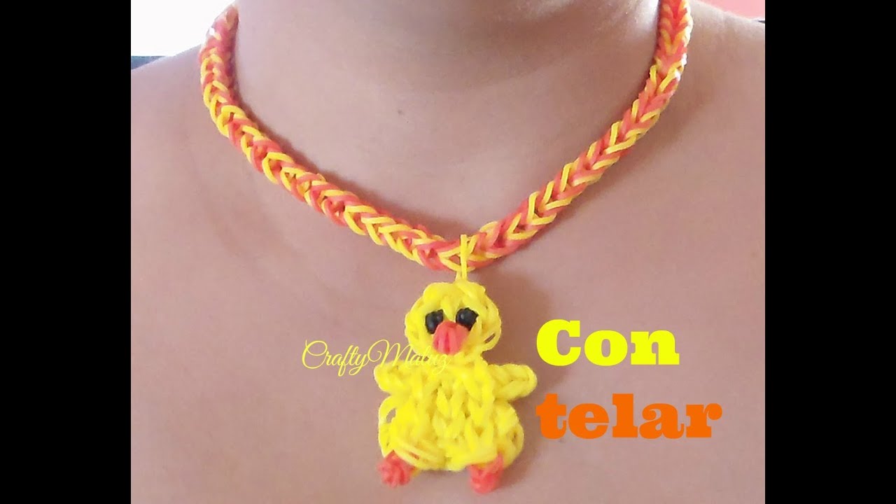 COMO HACER UN POLLITO DE GOMITAS O LIGAS CON TELAR!