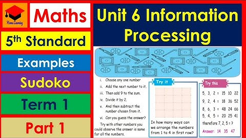 Information Processing- Examples- 5th Std- Maths- Unit 6- Pages 81 to 83- sudoko- Part 1  Term 1