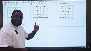 Graph to determine solution of quadratic equation.