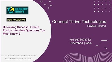 Oracle Fusion Real time Interview Questions | How to Guide - 01 | #Connectthrivetechnologies