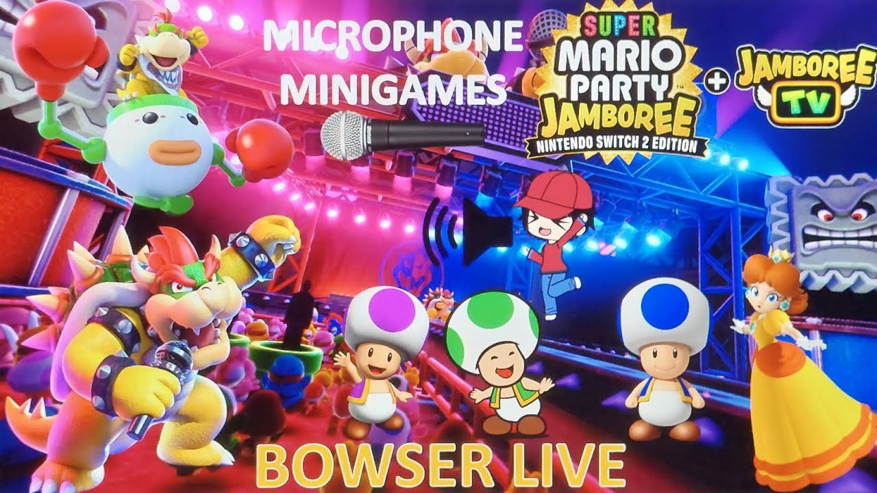 SMPJ + Jamboree TV - Daisy with the Toads in Bowser Live (Microphone Minigames with my Voice🎤🗣)