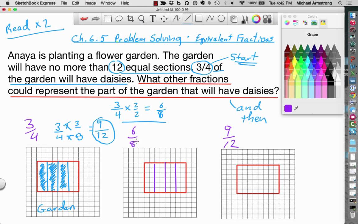 problem solving find equivalent fractions lesson 6.5 answer key