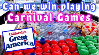PLAYING CARNIVAL GAMES AT CALIFORNIA'S GREAT AMERICA!!!