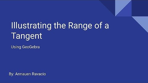 Illustrating the Range of a Tangent Function  - Adding GeoGebra Sliders and Dynamic Text Boxes