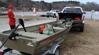 Our First time out on the New JON BOAT!!! 2025 GRIZZLY TRACKER 14