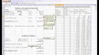 Live sample of bi-weekly payroll calculations, with visible detailed
excel formulas. the formula can be seen on top. make it weekly or
monthly as you wish. o...