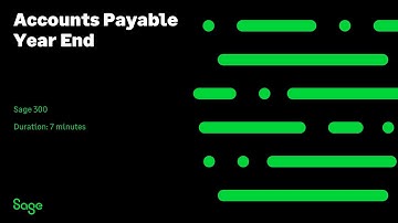 Sage 300 — Accounts Payable Year End (North America)