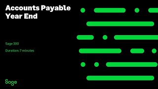 Sage 300 Accounts Payable Year End North America