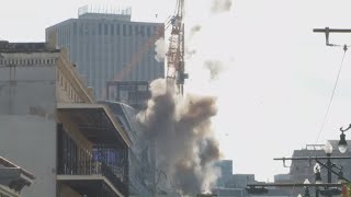 RAW VIDEO: Hard Rock Hotel collapse site crane demolition