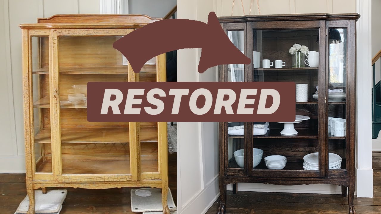 DIY THRIFTED CHINA CABINET MAKEOVER Vintage Furniture Flip Restoration