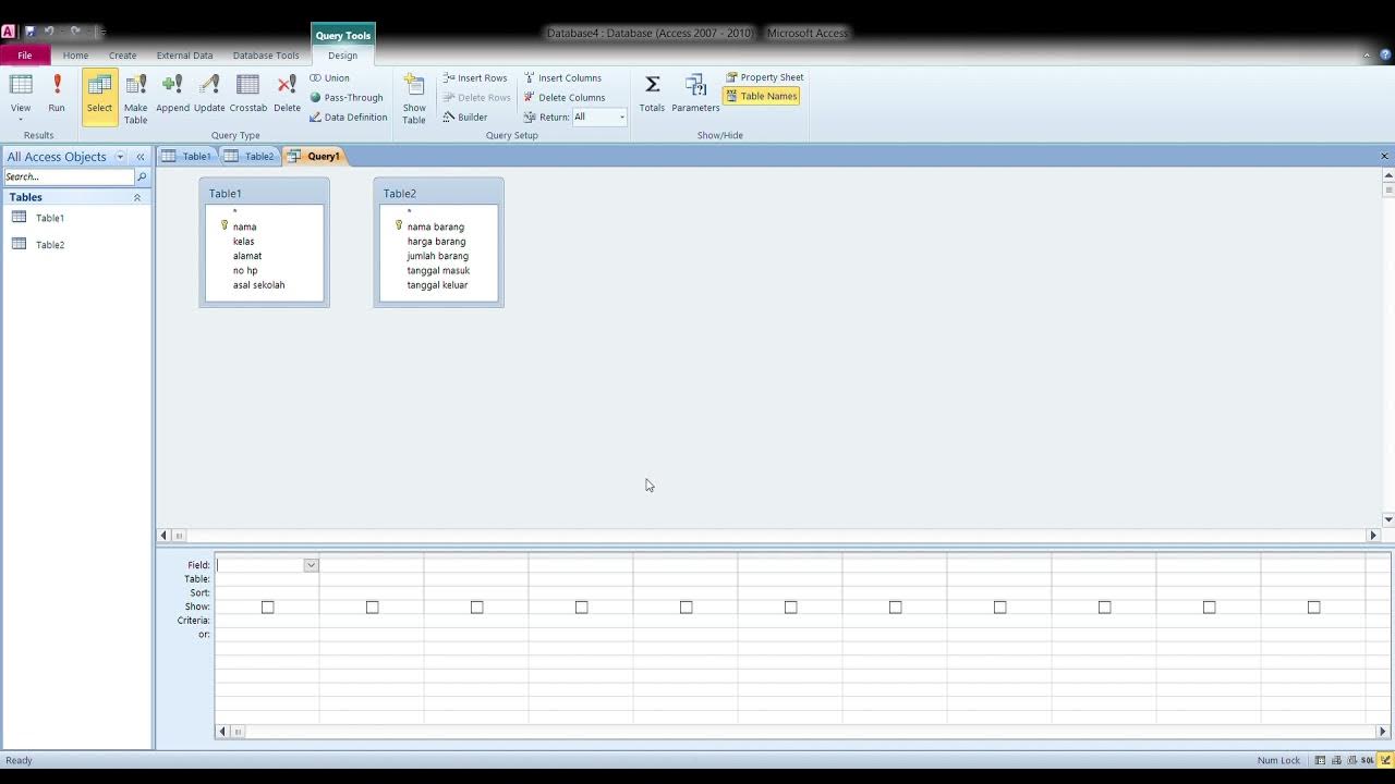 Microsoft access tabel,query,from 2021 - YouTube